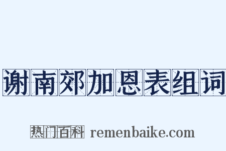 谢南郊加恩表组词是什么意思的图片